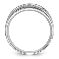 IBGoodman 14K White Gold 0.50 Carat Lab Grown Diamond VS SI+ G+ Complete Polished and Brushed Five Stone Men's Ring view 2