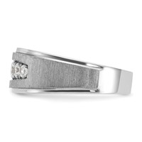 IBGoodman 14K White Gold 0.50 Carat Lab Grown Diamond VS SI+ G+ Complete Polished and Brushed Five Stone Men's Ring view 3