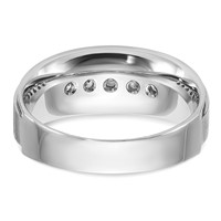 IBGoodman 14K White Gold 0.50 Carat Lab Grown Diamond VS SI+ G+ Complete Polished and Brushed Five Stone Men's Ring view 5