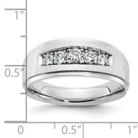 IBGoodman 14K White Gold Polished and Brushed Five Stone Men's Ring Mounting view 3
