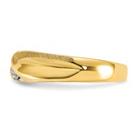 IBGoodman 14K Yellow Gold 0.10 Carat Lab Grown Diamond VS SI+ G+ Complete Polished and Satin Men's Ring view 3