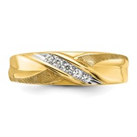 IBGoodman 14K Yellow Gold 0.10 Carat Lab Grown Diamond VS SI+ G+ Complete Polished and Satin Men's Ring view 4