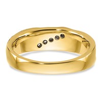 IBGoodman 14K Yellow Gold 0.10 Carat Lab Grown Diamond VS SI+ G+ Complete Polished and Satin Men's Ring view 5