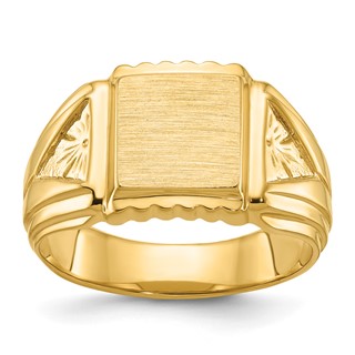 IB Goodman 14k 10x10mm Square Mens Signet Ring