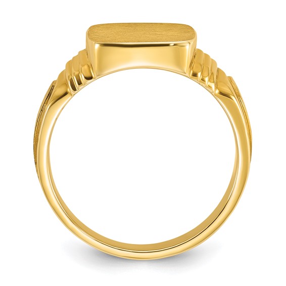 IB Goodman 14k 14x12mm Cushion Mens Signet Ring