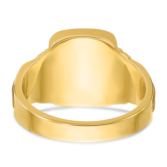 IB Goodman 14k 14x12mm Cushion Mens Signet Ring