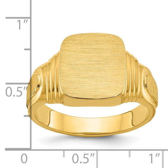 IB Goodman 14k 14x12mm Cushion Mens Signet Ring