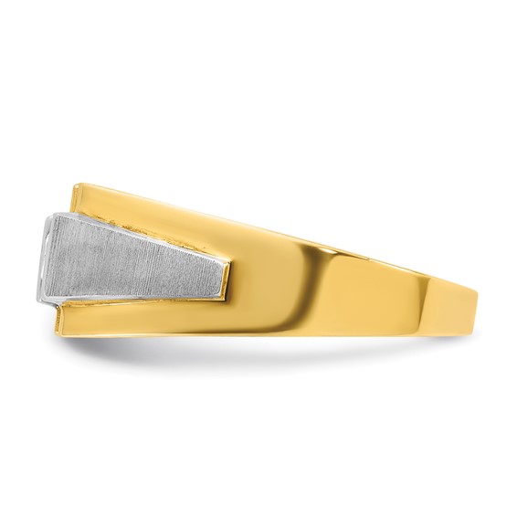 IB Goodman 14k Two-tone Mens Polished and Satin 1/4 carat Diamond Complete Ring