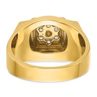 IBGoodman 14K Two Tone 0.50 Carat Lab Grown Diamond VS SI+ G+ Complete Men's Polished and Satin Cluster Ring view 5