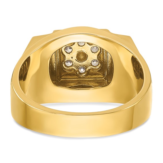 IBGoodman 10k Two-tone Men's Polished and Satin 1/2 Carat A Quality Diamond Cluster Ring