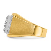 IBGoodman 14K Two Tone 1 Carat Lab Grown Diamond VS SI+ G+ Complete Men's Polished and Satin Cluster Ring view 3