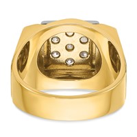 IBGoodman 14K Two Tone 1 Carat Lab Grown Diamond VS SI+ G+ Complete Men's Polished and Satin Cluster Ring view 5