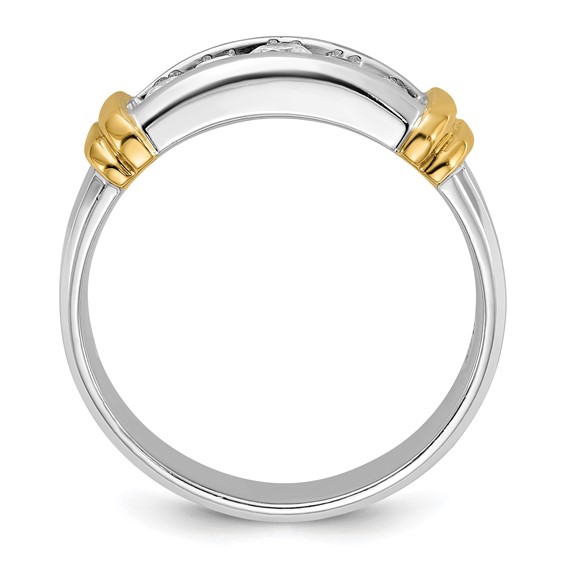 IBGoodman 14k Two-tone Men's Polished 5-Stone 1/2 Carat AA Quality Diamond Ring