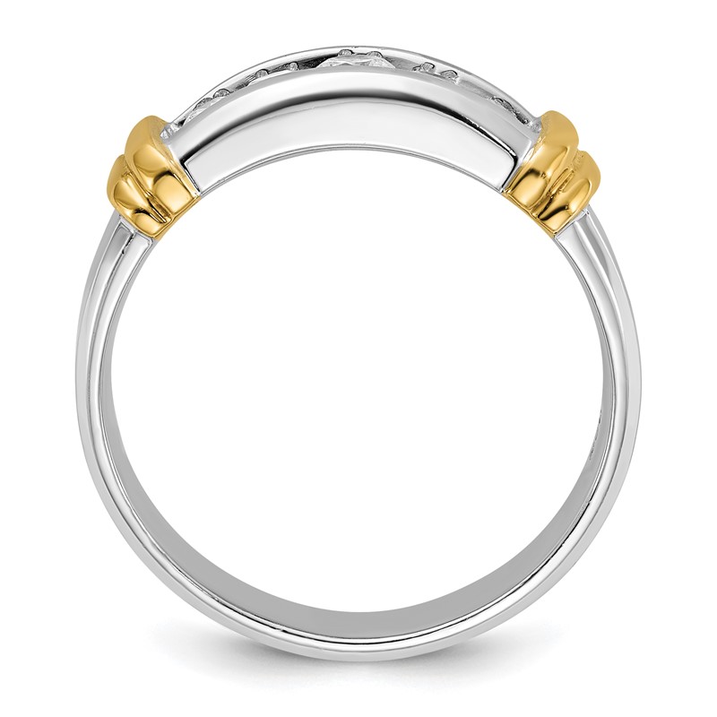 IBGoodman 14k Two-tone 1/2 carat Lab Grown Diamond VS/SI+ G+ Five Stone Complete Polished Men's Ring