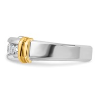 IBGoodman 14K Two-tone 0.50 Carat Lab Grown Diamond VS SI+ G+ Five Stone Complete Polished Men's Ring view 3