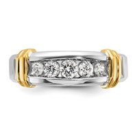 IBGoodman 14K Two-tone Five Stone Polished Men's Ring Mounting view 5