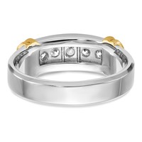 IBGoodman 14K Two-tone 0.50 Carat Lab Grown Diamond VS SI+ G+ Five Stone Complete Polished Men's Ring view 5