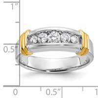 IBGoodman 14K Two-tone Five Stone Polished Men's Ring Mounting view 3