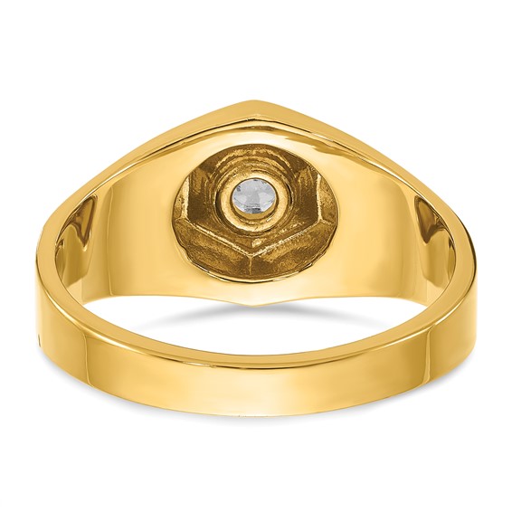 IB Goodman 14k Mens Polished and Satin 1/3 carat Diamond Complete Ring