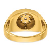IBGoodman 14K Two-Tone 0.50 Carat Lab Grown Diamond VS SI+ G+ Round Complete Polished Satin and Ribbed Men's Cluster Ring view 5