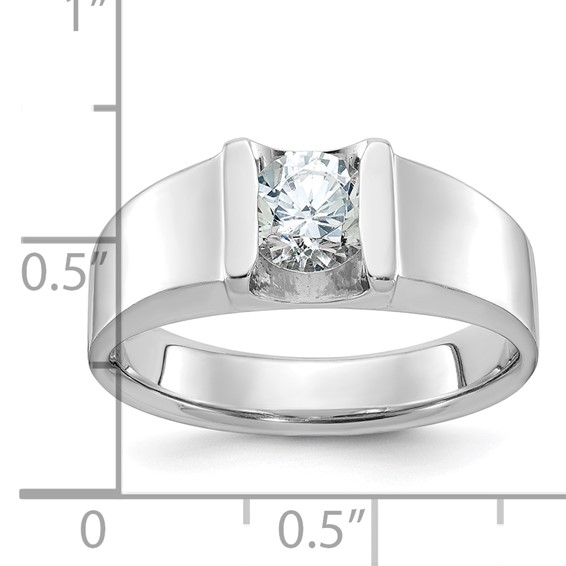 IBGoodman 14k White Gold 1 carat Lab Grown Diamond VS/SI+ G+ Complete Men's Ring