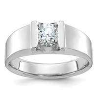 IBGoodman 14K White Gold 1 Carat Lab Grown Diamond VS SI+ G+ Complete Men's Ring view 1