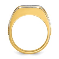 IBGoodman 14K Two-tone 1 Carat Lab Grown Diamond VS SI+ G+ Complete Polished and Satin Men's Ring view 2