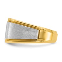 IBGoodman 14K Two-tone 1 Carat Lab Grown Diamond VS SI+ G+ Complete Polished and Satin Men's Ring view 3
