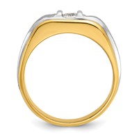 IBGoodman 14K Two-tone 0.25 Carat Lab Grown Diamond VS SI+ G+ Complete Polished and Satin Men's Ring view 2