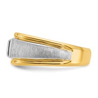 IBGoodman 14K Two-tone 0.25 Carat Lab Grown Diamond VS SI+ G+ Complete Polished and Satin Men's Ring view 3