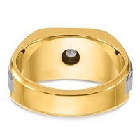 IBGoodman 14K Two-tone 0.25 Carat Lab Grown Diamond VS SI+ G+ Complete Polished and Satin Men's Ring view 5