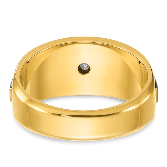 IB Goodman 14k Two-tone Mens Polished and Satin 1/4 carat Diamond Complete Ring