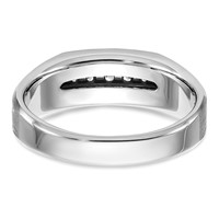 IBGoodman 10K White Gold Polished Satin and Grooved Five Stone Men's Ring Mounting view 3