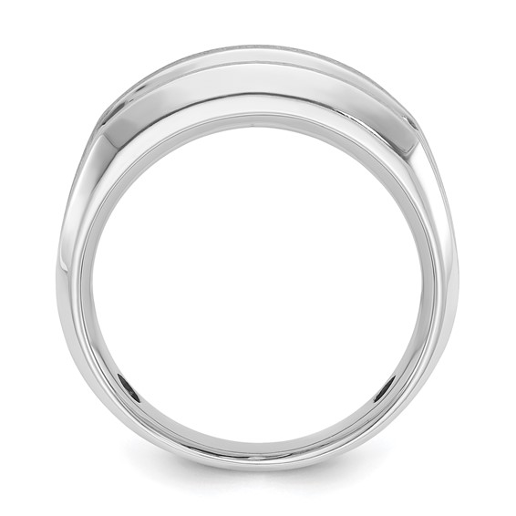 IBGoodman 14k White Gold 1 carat Lab Grown Diamond VS/SI+ G+ Complete Satin Men's Ring