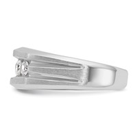 IBGoodman 14K White Gold 1 Carat Lab Grown Diamond VS SI+ G+ Complete Satin Men's Ring view 3