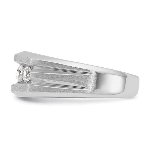 IBGoodman 14k White Gold 1 carat Lab Grown Diamond VS/SI+ G+ Complete Satin Men's Ring