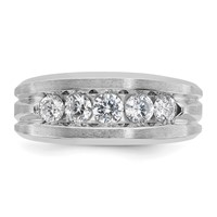 IBGoodman 14K White Gold 1 Carat Lab Grown Diamond VS SI+ G+ Complete Satin Men's Ring view 4