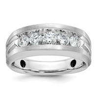 IBGoodman 14K White Gold 1 Carat Lab Grown Diamond VS SI+ G+ Complete Satin Men's Ring view 1