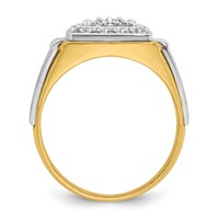 IBGoodman 14K Two Tone 0.50 Carat Lab Grown Diamond VS SI+ G+ Complete Polished and Satin Cluster Ring view 2