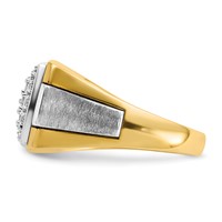 IBGoodman 14K Two Tone 0.50 Carat Lab Grown Diamond VS SI+ G+ Complete Polished and Satin Cluster Ring view 3