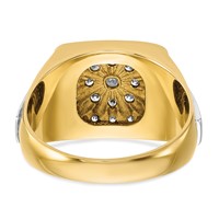 IBGoodman 14K Two Tone 0.50 Carat Lab Grown Diamond VS SI+ G+ Complete Polished and Satin Cluster Ring view 5