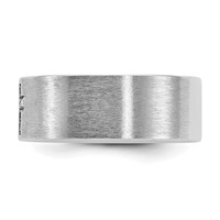 IBGoodman 14K White Gold 0.05 Carat Lab Grown Diamond VS SI+ G+ Complete Satin Cross Men's Ring view 3