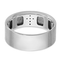 IBGoodman 14K White Gold 0.05 Carat Lab Grown Diamond VS SI+ G+ Complete Satin Cross Men's Ring view 5