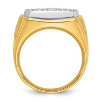 IBGoodman 14K Two Tone 1.75 Carat Lab Grown Diamond VS SI+ G+ Complete Men's Polished and Satin Cluster Ring view 2