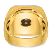 IBGoodman 14K Two Tone 1.75 Carat Lab Grown Diamond VS SI+ G+ Complete Men's Polished and Satin Cluster Ring view 5