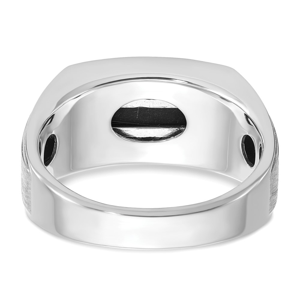 IBGoodman 14k White Gold Men's Polished and Satin Onyx and 1/6 Carat AA Quality Diamond Ring (B58917-4WOX/AA)