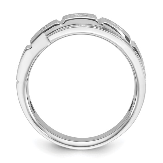 IB Goodman 14k White Gold Mens Polished and Satin Diamond Ring Mounting