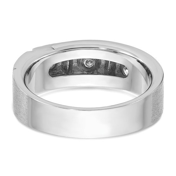 IB Goodman 14k White Gold Mens Polished and Satin Diamond Ring Mounting