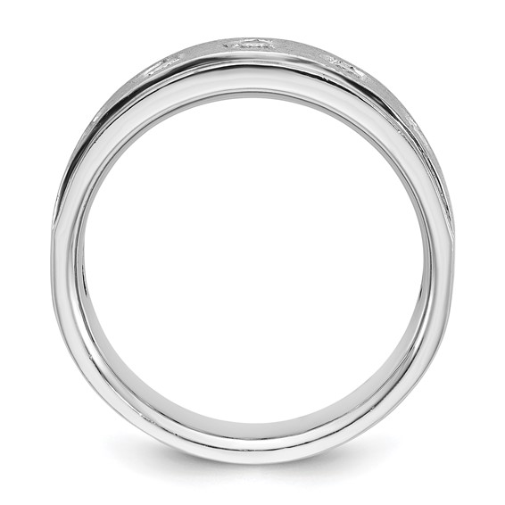 IB Goodman 14k White Gold Mens Polished and Satin 1/2 carat Diamond Complete Ring