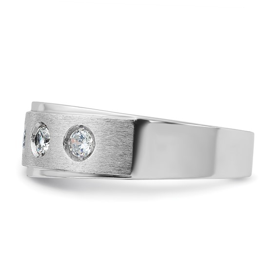 IB Goodman 14k White Gold Mens Polished and Satin 1/2 carat Diamond Complete Ring